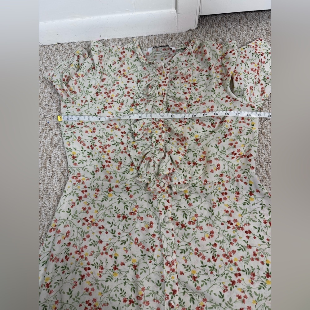 Zara Multicolor Floral Dress size L - Picture 4 of 5